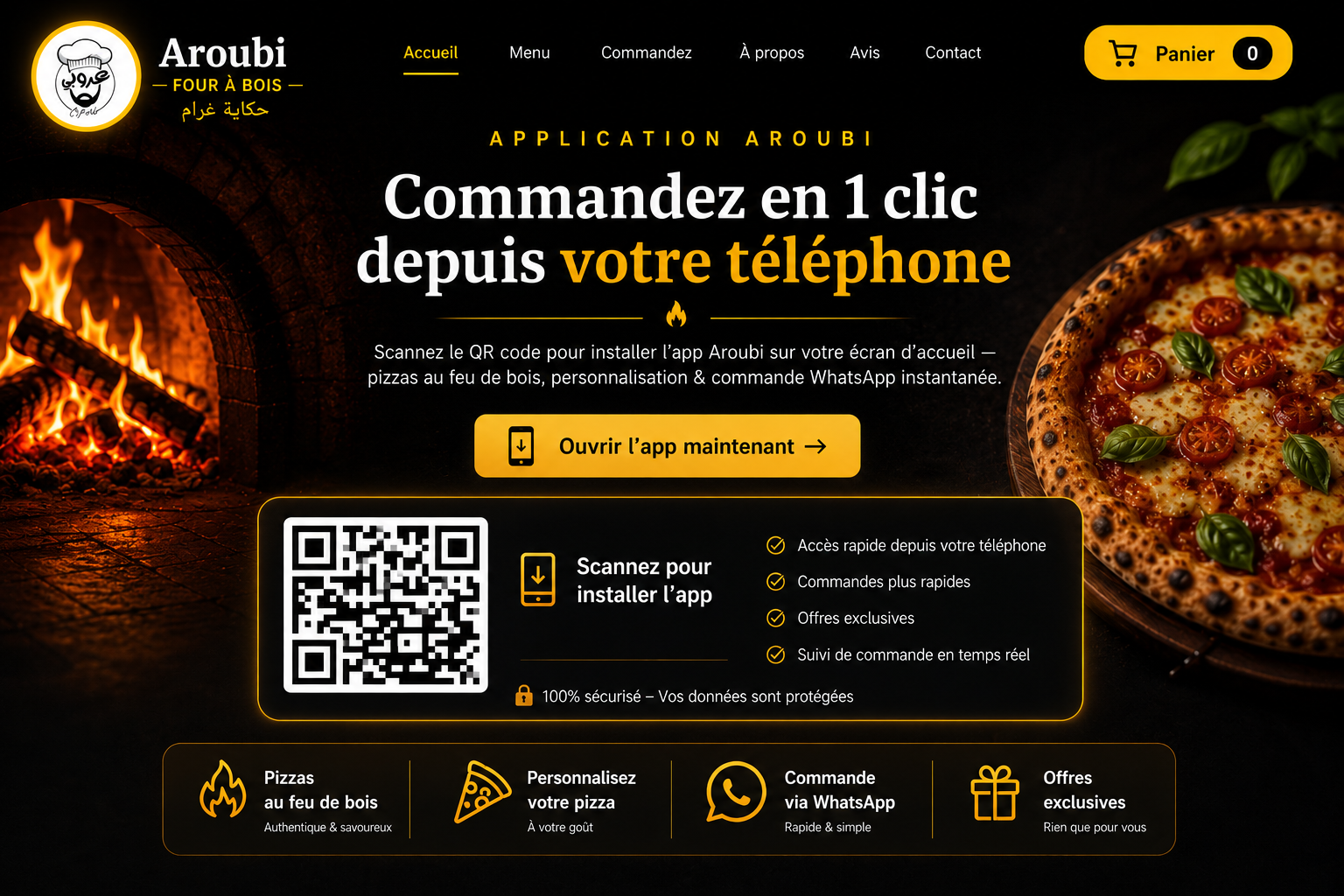 Application Aroubi — commandez en 1 clic depuis votre téléphone